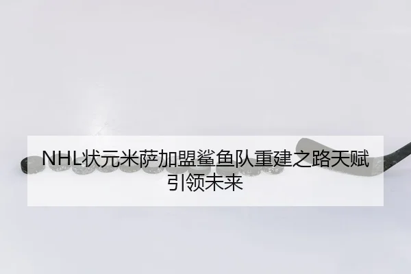 NHL状元米萨加盟鲨鱼队重建之路天赋引领未来